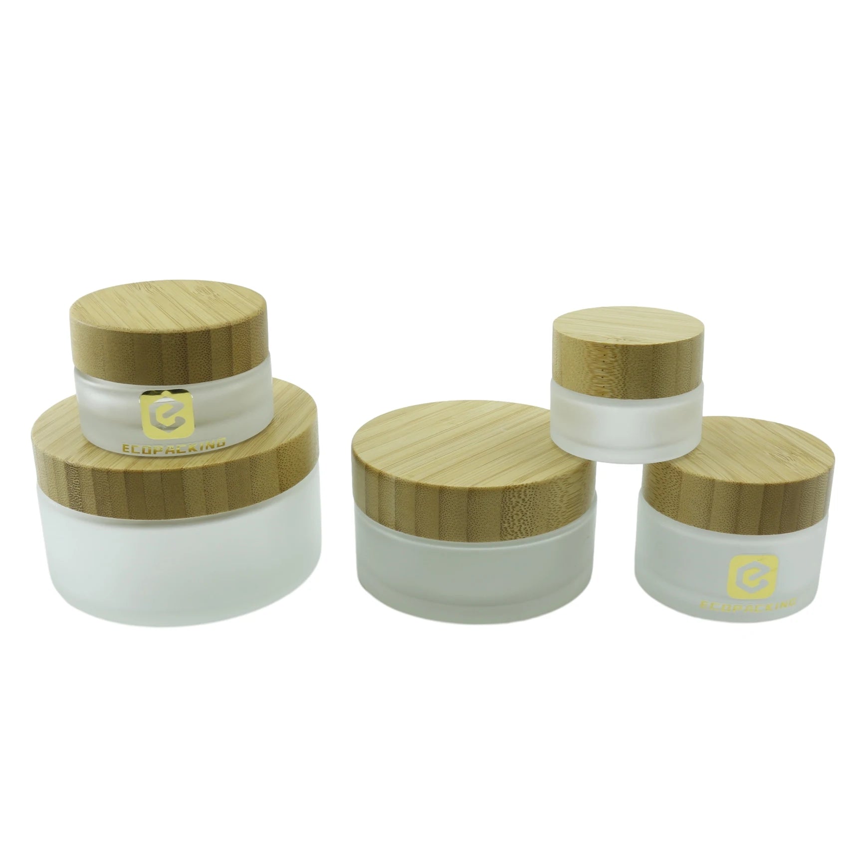 5g 10g 15g 30g 50g 100g 200g Empty Cosmetic Cream Frosted clear Glass Jar with Bamboo Lid for Skin Care Beard Balm Lip Stick - 图片 8