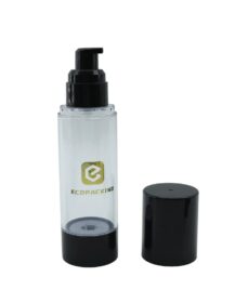 Wholesale Airless Bottle 15ml 30ml 50ml 100ml clear Black Cosmetics Lotion Bottle with Pump
