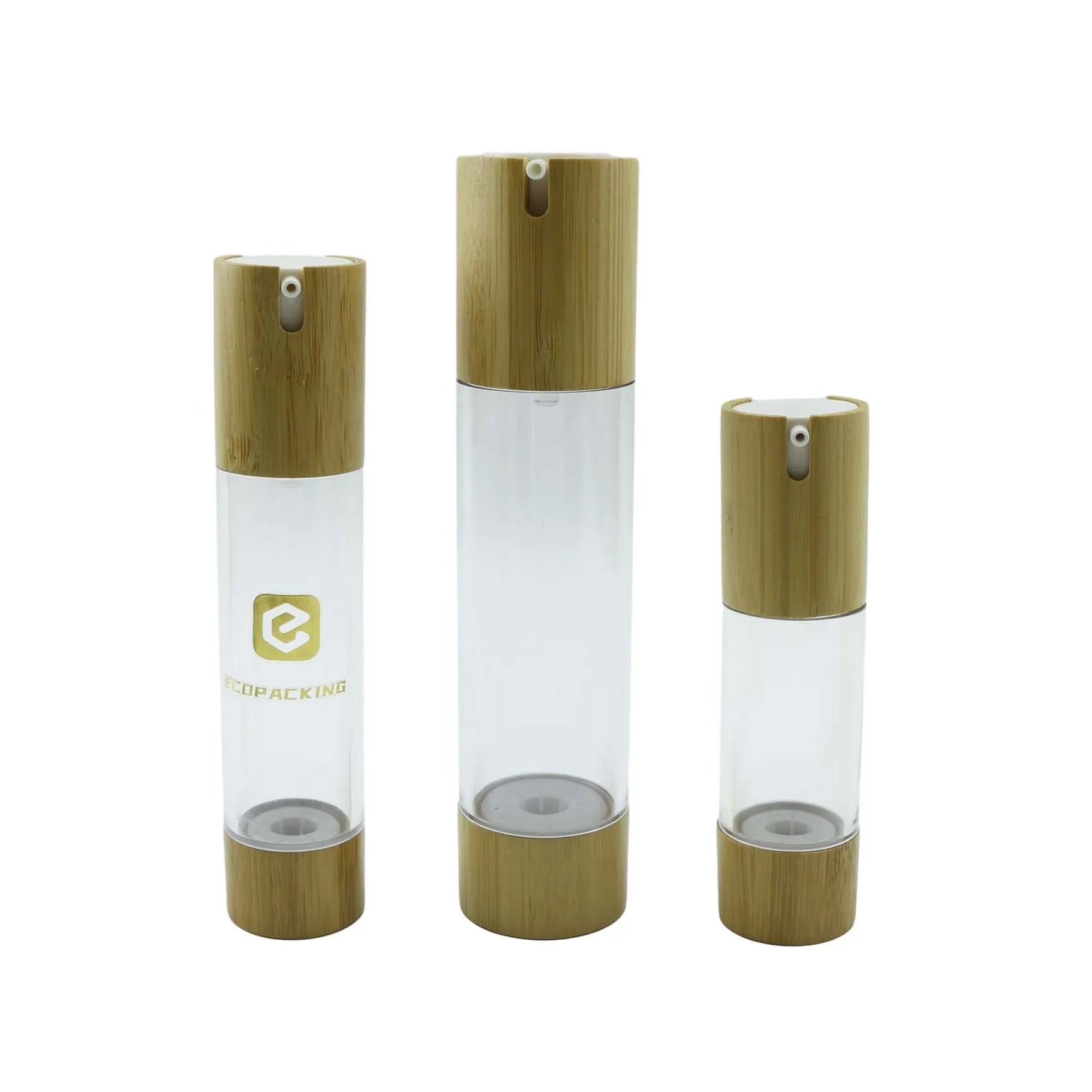 Eco Friendly 15ml 30ml 50ml 100ml Bamboo Airless Pump Bottle for Cosmetic Lotion - 图片 2
