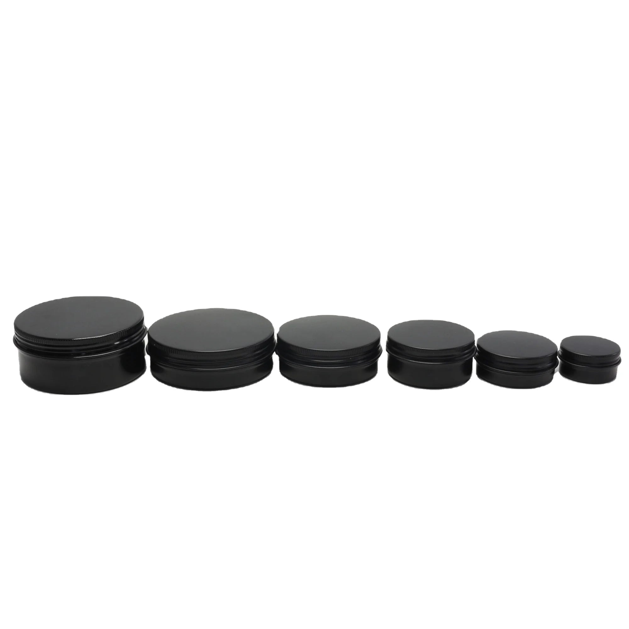 15ml 30ml 60ml 100ml 180ml Black Aluminum Tin Jars Containers Leak Proof Cosmetic Tin Can Round Screw Lids for Candle Lip Balm - 图片 3