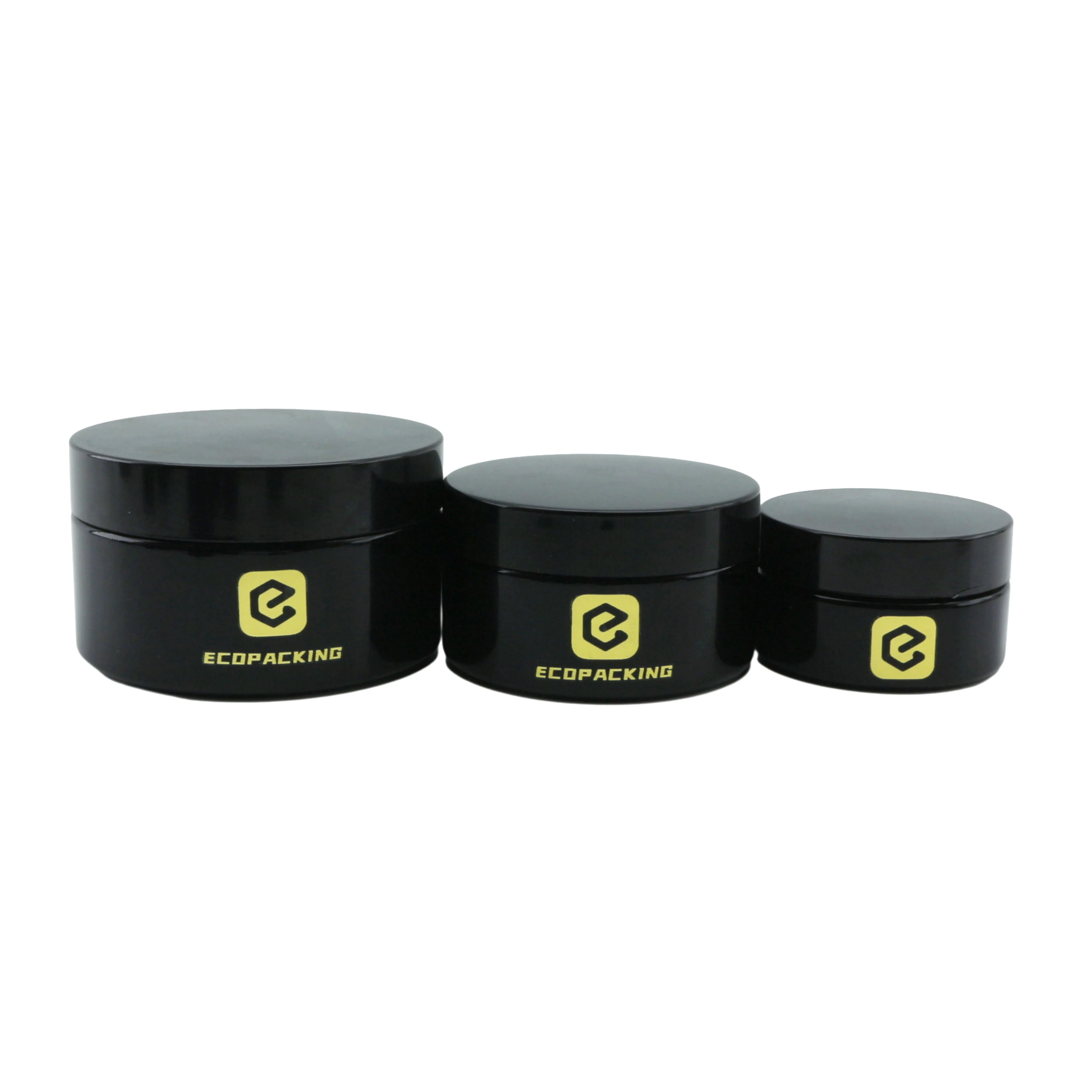 Beauty Cosmetic Cream Jars 5g 15g 30g 50g 100g 200g Black Uv Body Butter Scrub Glass Jar - 图片 3