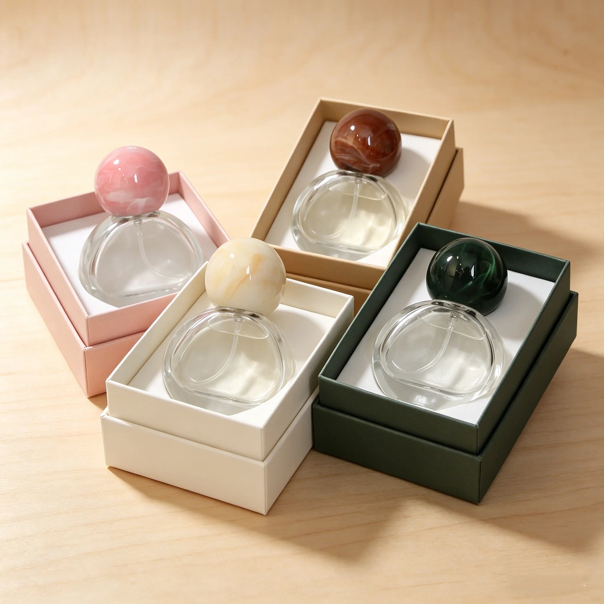 Custom 25ml Round Shape Empty Frosted Glass Perfume Bottle with Crimp Mist Spray - 图片 6