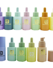 30ml Eco-Friendly Flat Shoulder Glass Lotion Bottle with Custom Color and Dropper Cap for Face Cream and Cosmetics