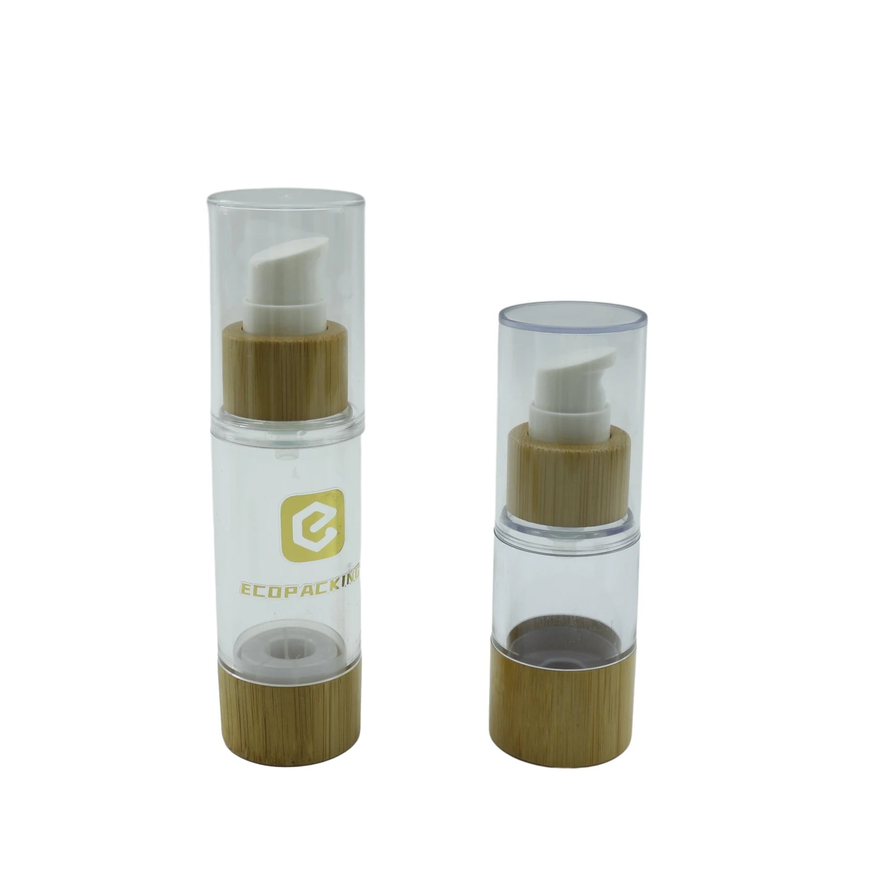 Eco-friendly Bamboo Airless Lotion Pump Bottle 15ml 30ml 50ml 100ml for Cosmetic Packaging - 图片 4