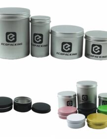 5ml 10ml 20ml 30ml 50ml 60ml 80ml 100ml 150ml 200ml Round Aluminum Cosmetic Tin Containers Aluminum Tin Jar with Screw Top