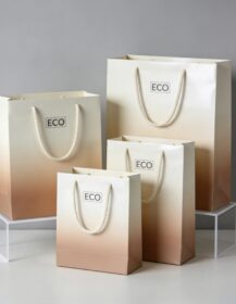 Sustainable Reusable Eco-Friendly Biodegradable Recyclable Paper Gift Bag Flat Handle for Wedding Party Favors Supermarket