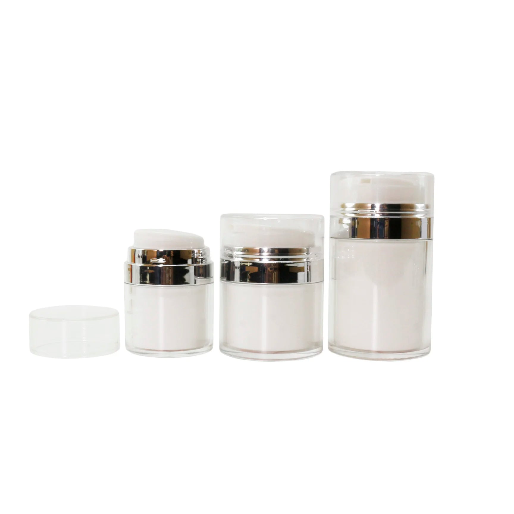 Custom Empty 15ml 30ml 50ml 100ml Press Airless Cosmetic Facial Packaging Plastic Airless Pump Cream Jar - 图片 4