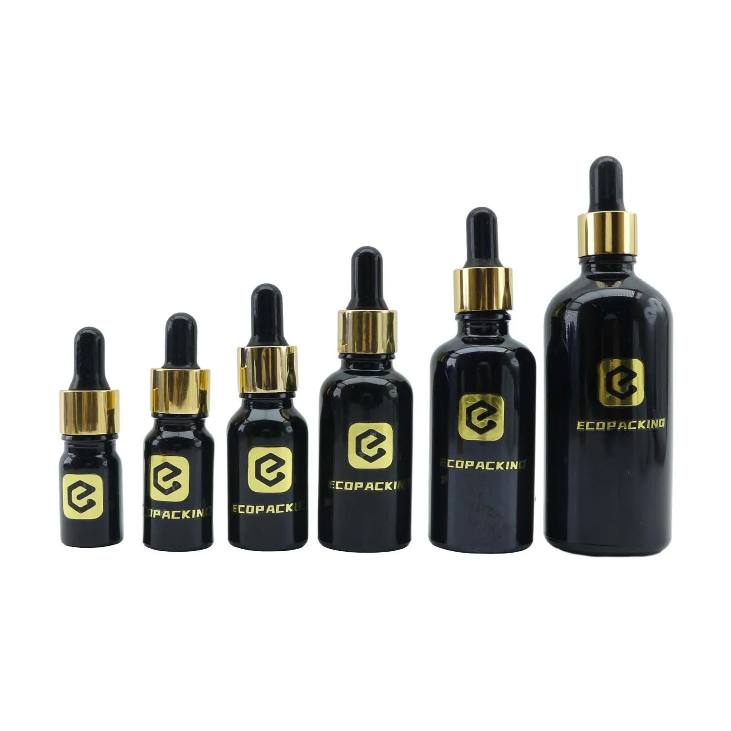 Hot Sale Black Glass Dropper Bottle 5ml 10ml 15ml 20ml 30ml 50ml 100ml Hair Oil Dropper Bottles