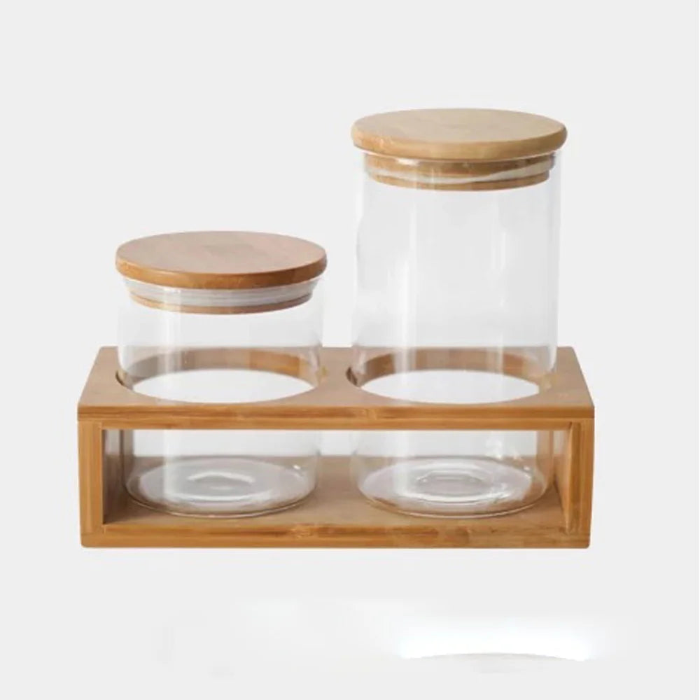 850ml Borosilicate Glass Food Grade Storage Jar with Bamboo Lid Screw Cap Screen Printed Carton Packed for Candy & Chocolate - 图片 6