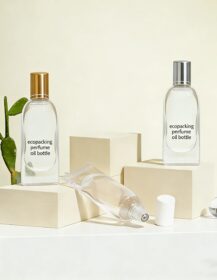 Luxury Cosmetics Packaging Roll on Bottle Special Design 10ml Glass Bottle Metal Roller Aluminum Cap Perfume Oil Bottle