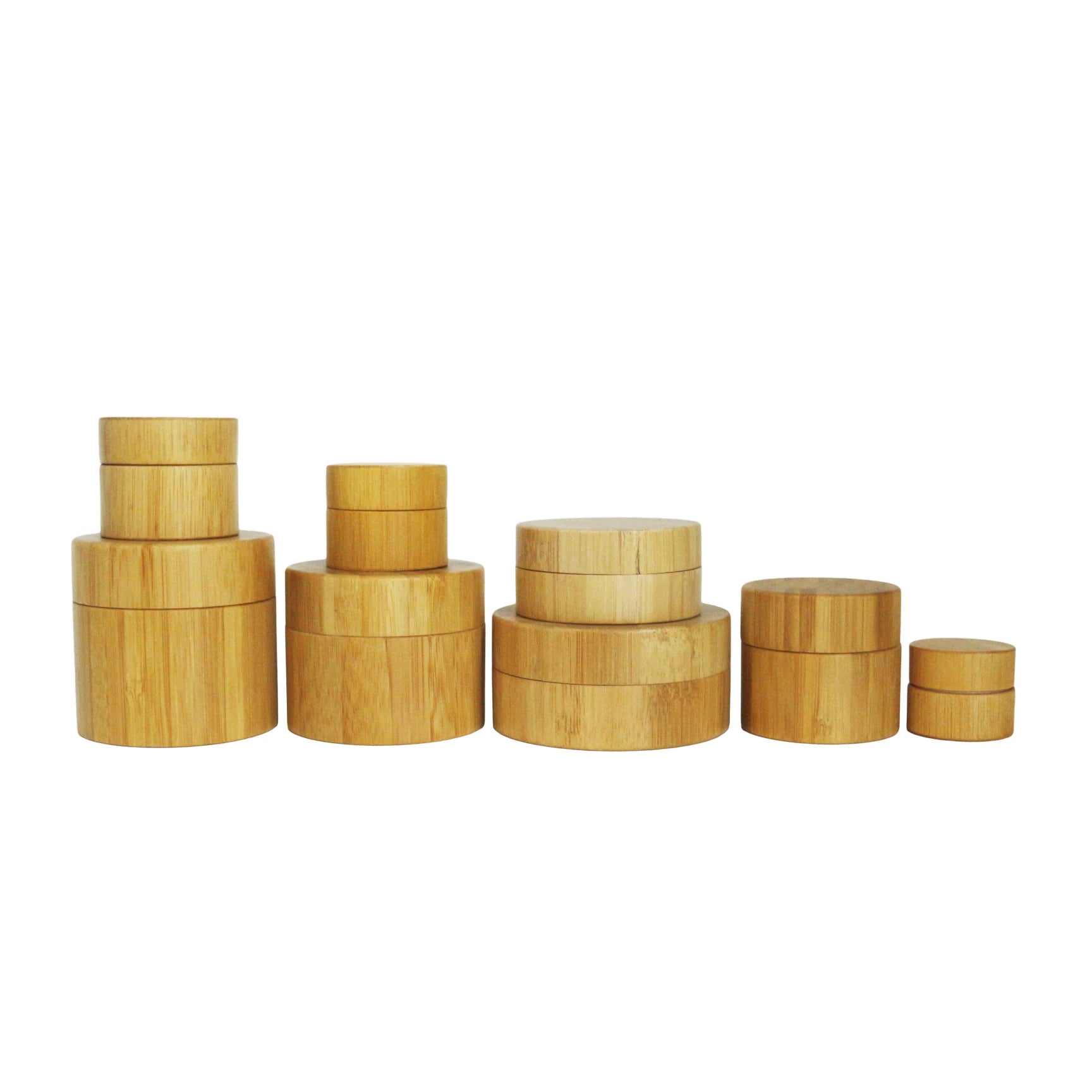 Refillable Empty Round Custom Wooden Bamboo Cosmetic Cream Jar with Lid for Beard Balm Body Butter Night Cream