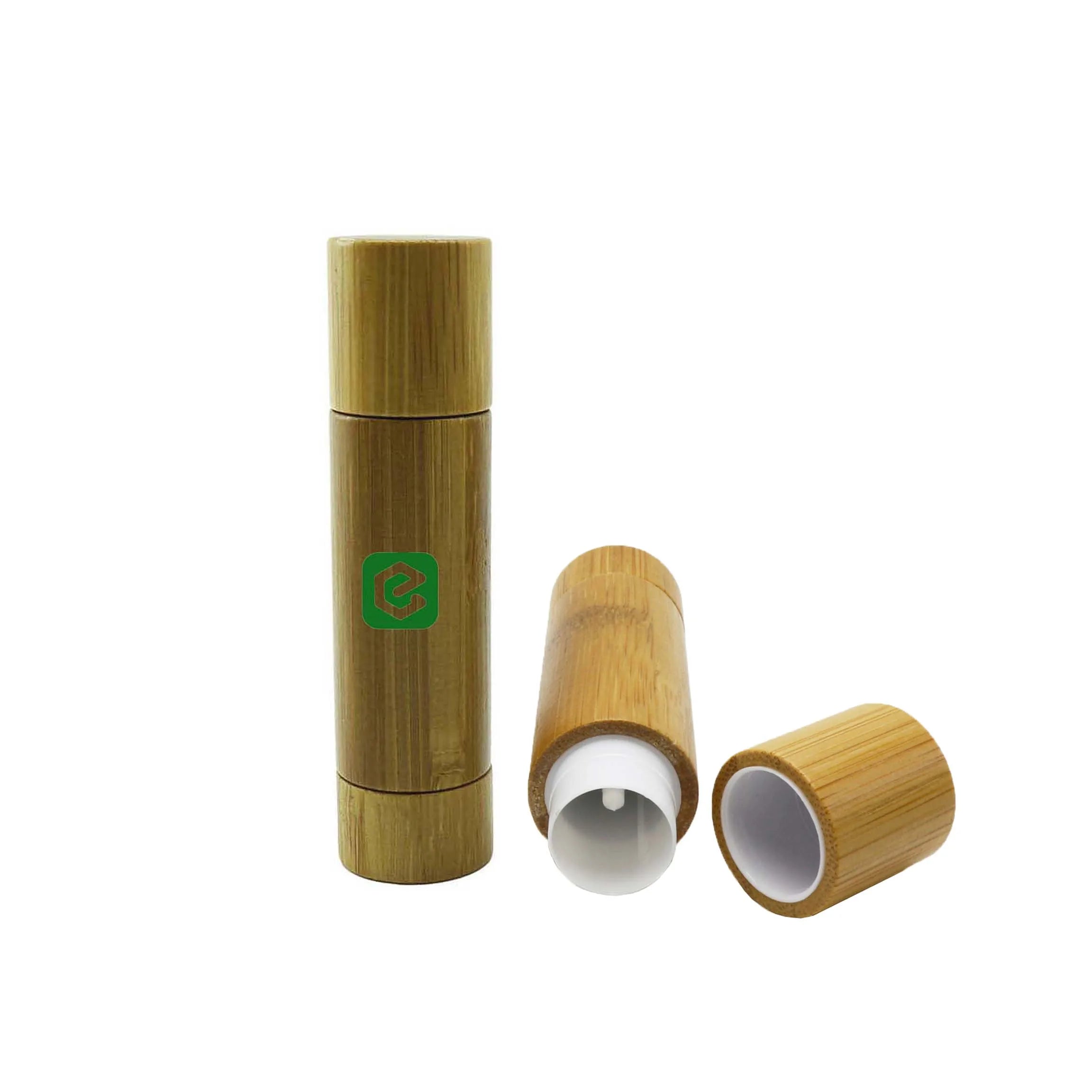 Eco Friendly Lipstick Tube Packaging 5g 5ml Natural Bamboo Tubes Empty Bamboo Lip Balm Container - 图片 5