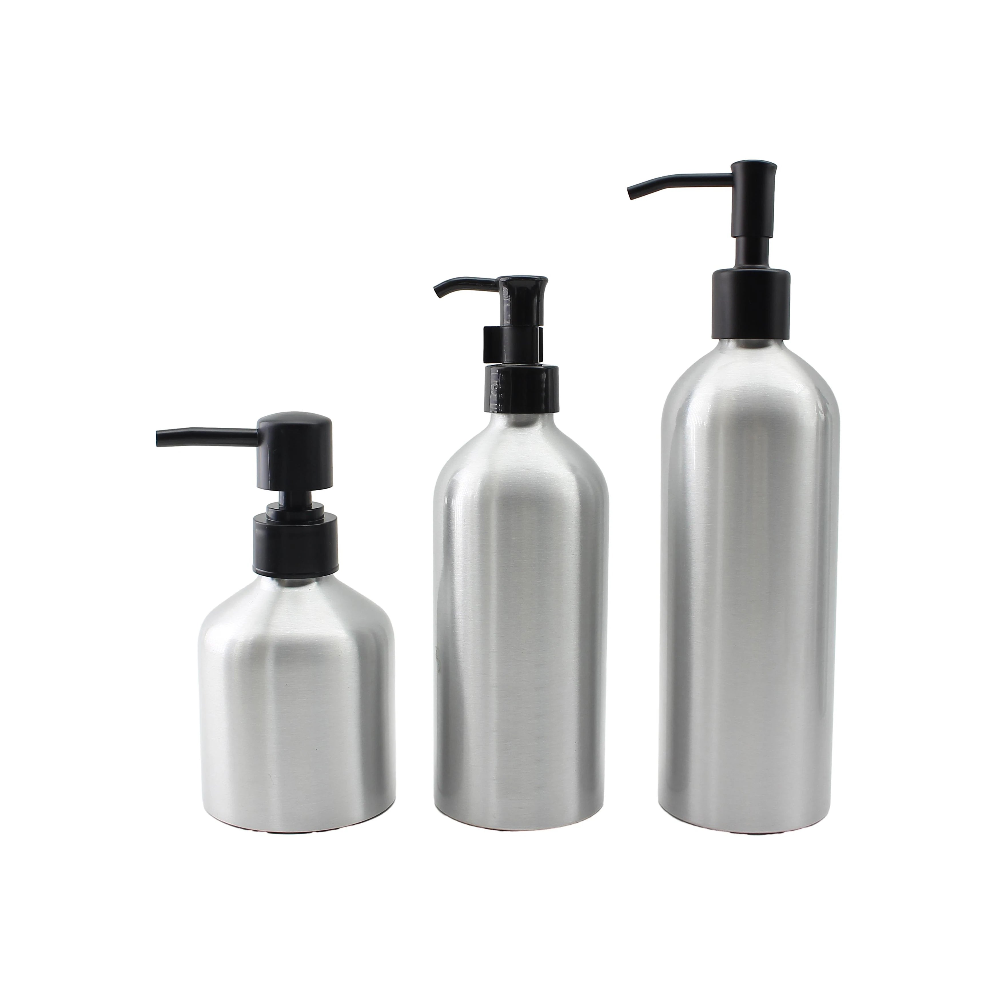 16oz 500ml matte black frosted metal pump aluminum bottle for hand soap shampoo lotion hair conditioner - 图片 6