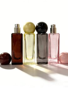 30ml Colorful  Rectangular square Perfume Bottle Refillable Glass Perfume Bottles with Ball Cap Atomizer Bottle for Perfume