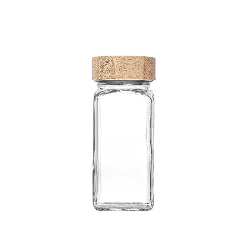 Kitchen 120ml 4oz Glass Spice Jars with Bamboo Lids Set M888 - 图片 5