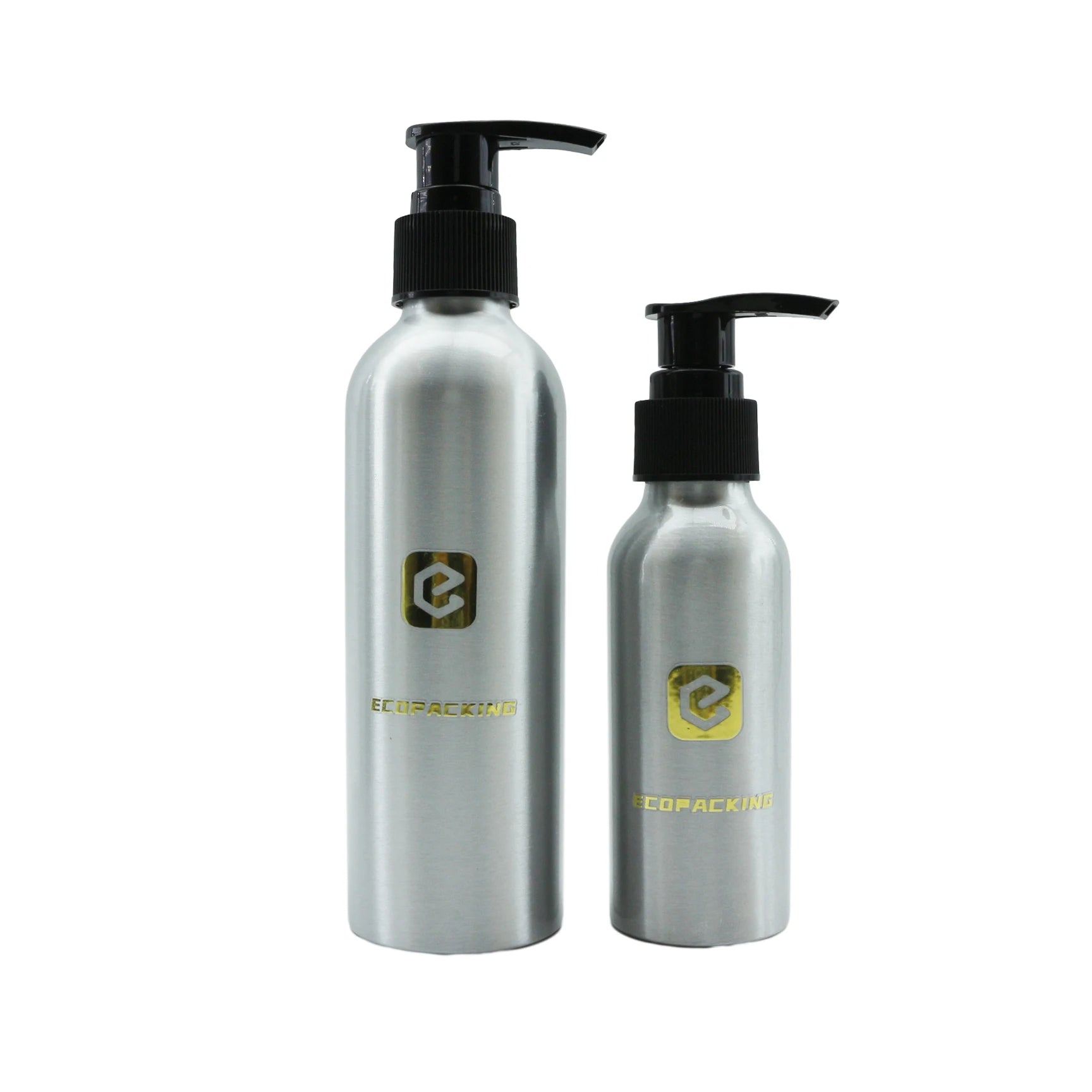 Recycled Empty 30ml 50ml 100ml 250ml Silver Metal Aluminum Bottles Pump for Shampoo Lotion Hair Conditioner Hand Soap Perfume - 图片 2