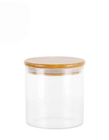 Empty 200ml Clear Glass Candle Massage Candle Jar With Bamboo Lid for Candle