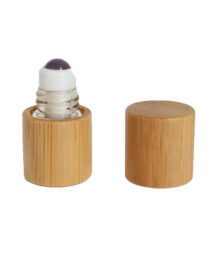 Eco Friendly Essential Oil Mini 1ml 3ml 5ml 10ml Roll on Glass Bottles Bamboo Roller Bottle Bamboo Lid Roller Bottle for Perfume