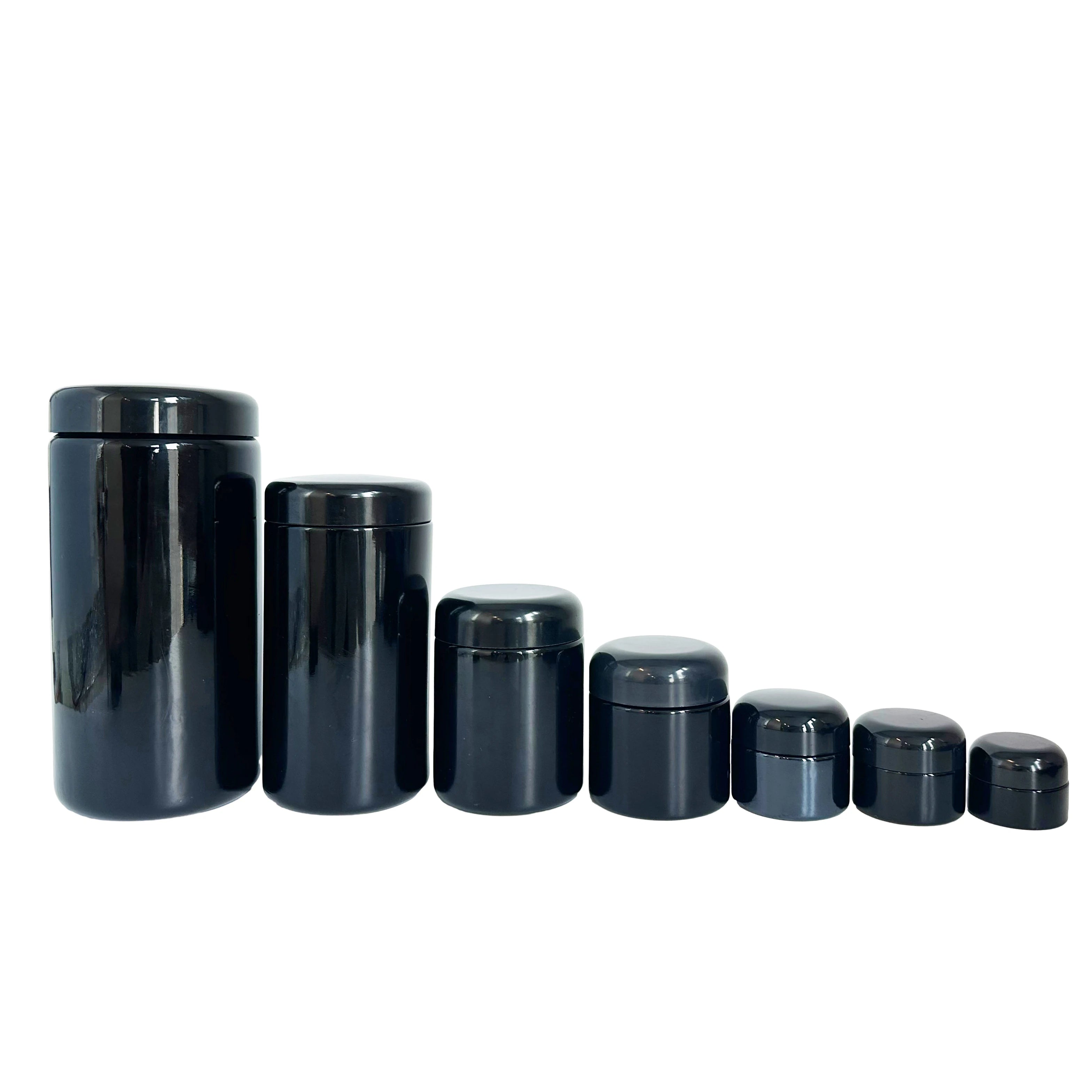 UV Black Dark Violet Cosmetic Glass Jar with Lid 5ml to 1000ml Range for Body Butter Cream Hair Wax for Skin Care - 图片 3