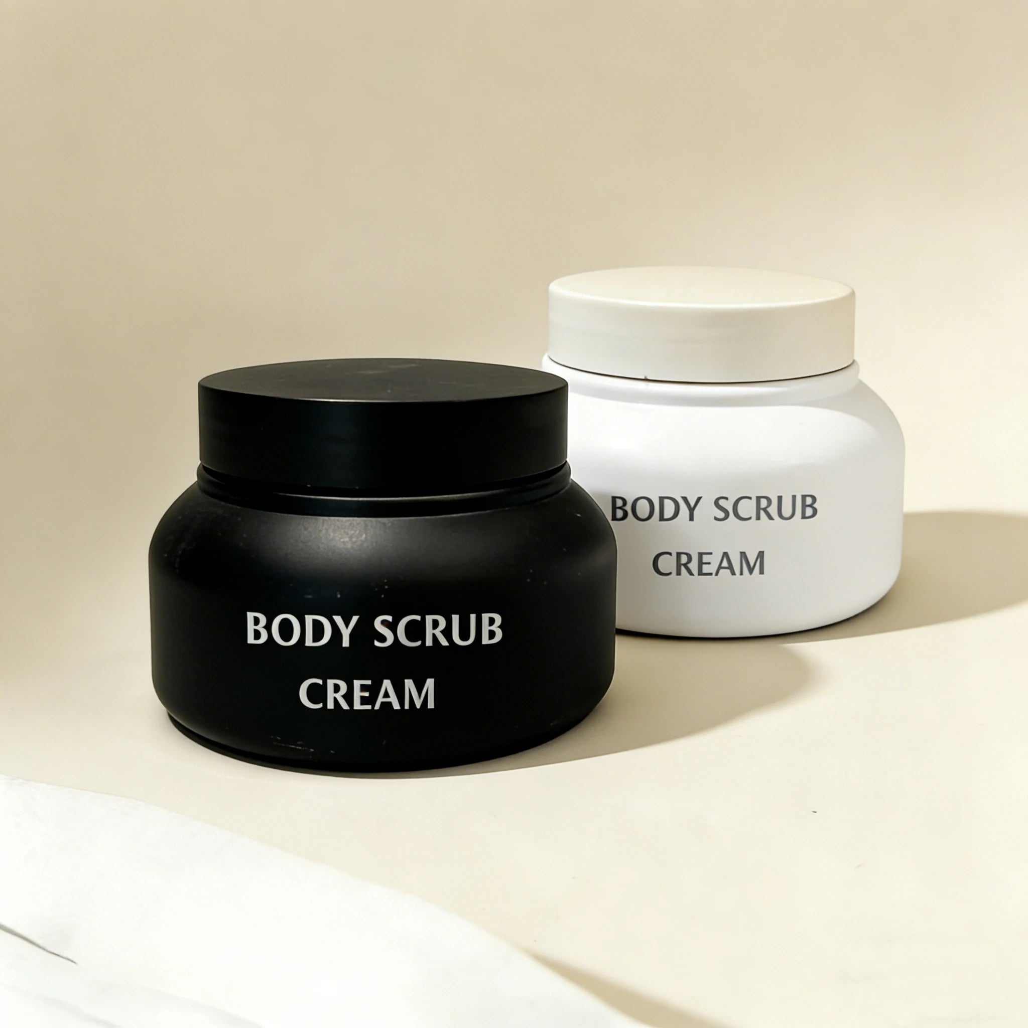 Custom Printed 8oz PET White Black Cosmetic Cream Jars Plastic Body Scrub Container With Lids - 图片 4