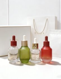 Luxury Colored Glass Bottle 30ml Essential Oil Serum Dropper Essence Glass Bottle with Dropper Lid