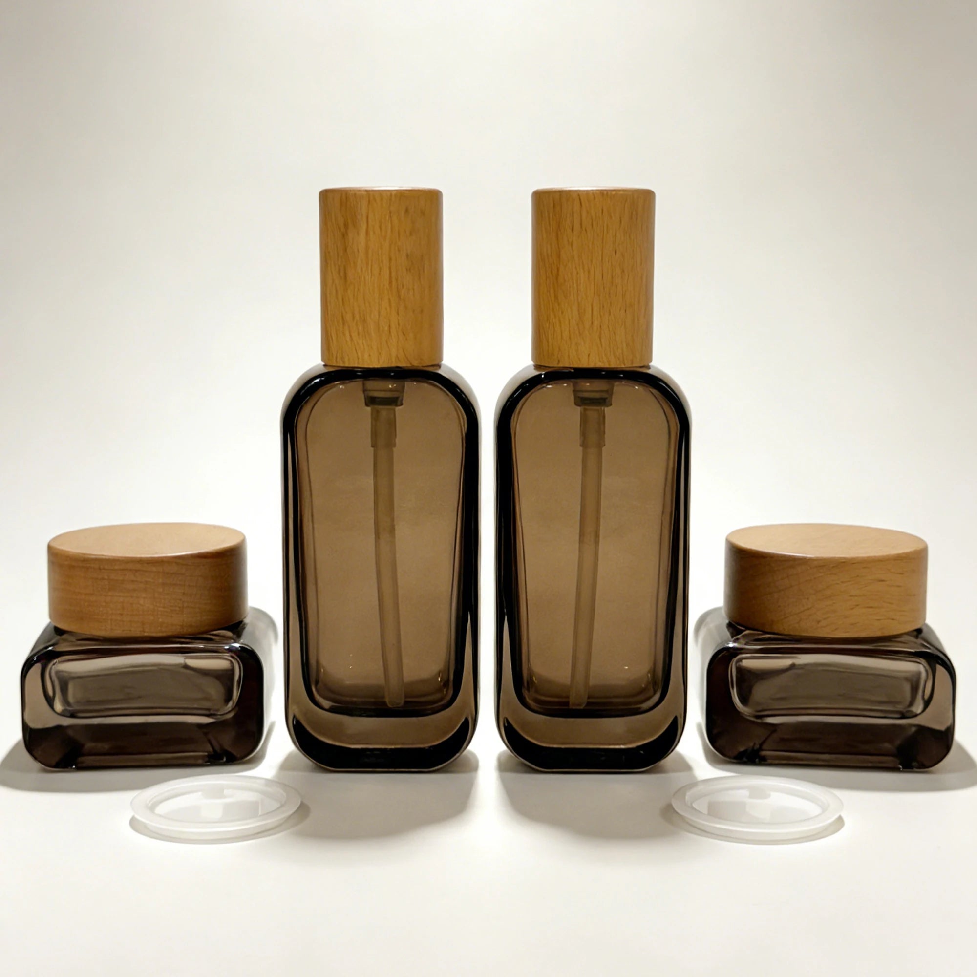 High-grade Skin Care 30ml 50ml 100ml 120ml Gradient Orange Cosmetic Lotion Pump Foundation Glass Bottles Jars Set Face Cream - 图片 4