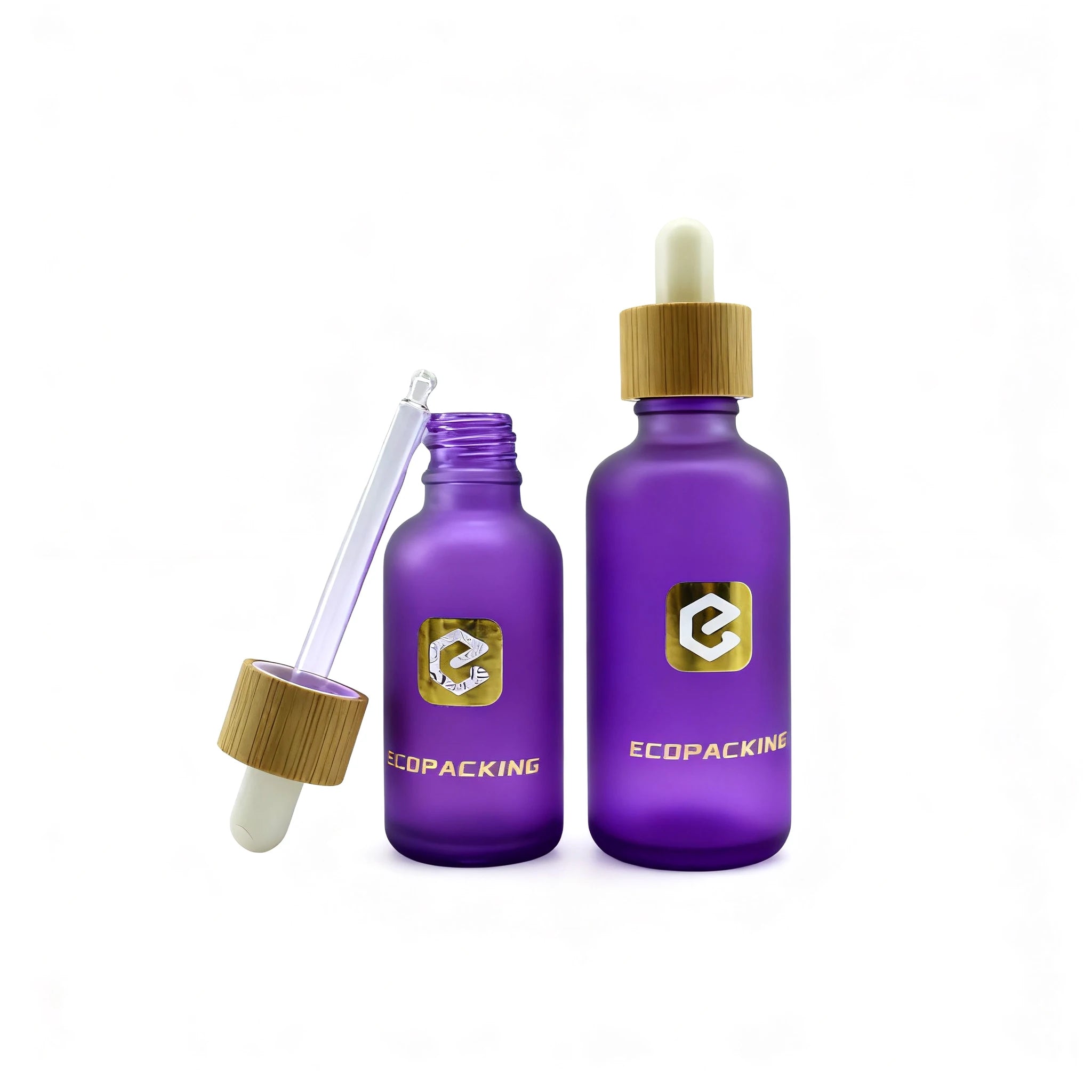 Luxury Empty Cosmetic Round Matte Frosted Face Serum Bottle 15ml 20ml 30ml 50ml 100ml Essential Oil Glass Dropper Bottle - 图片 2
