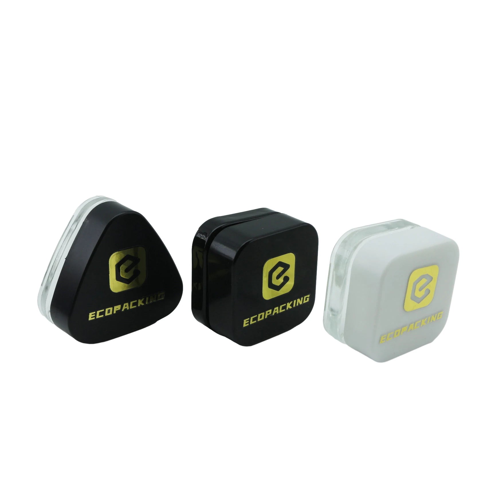 5ml Black Square and Triangle Concentrate Jar Child Proof Resistant Small Glass Container Child Lid - 图片 6