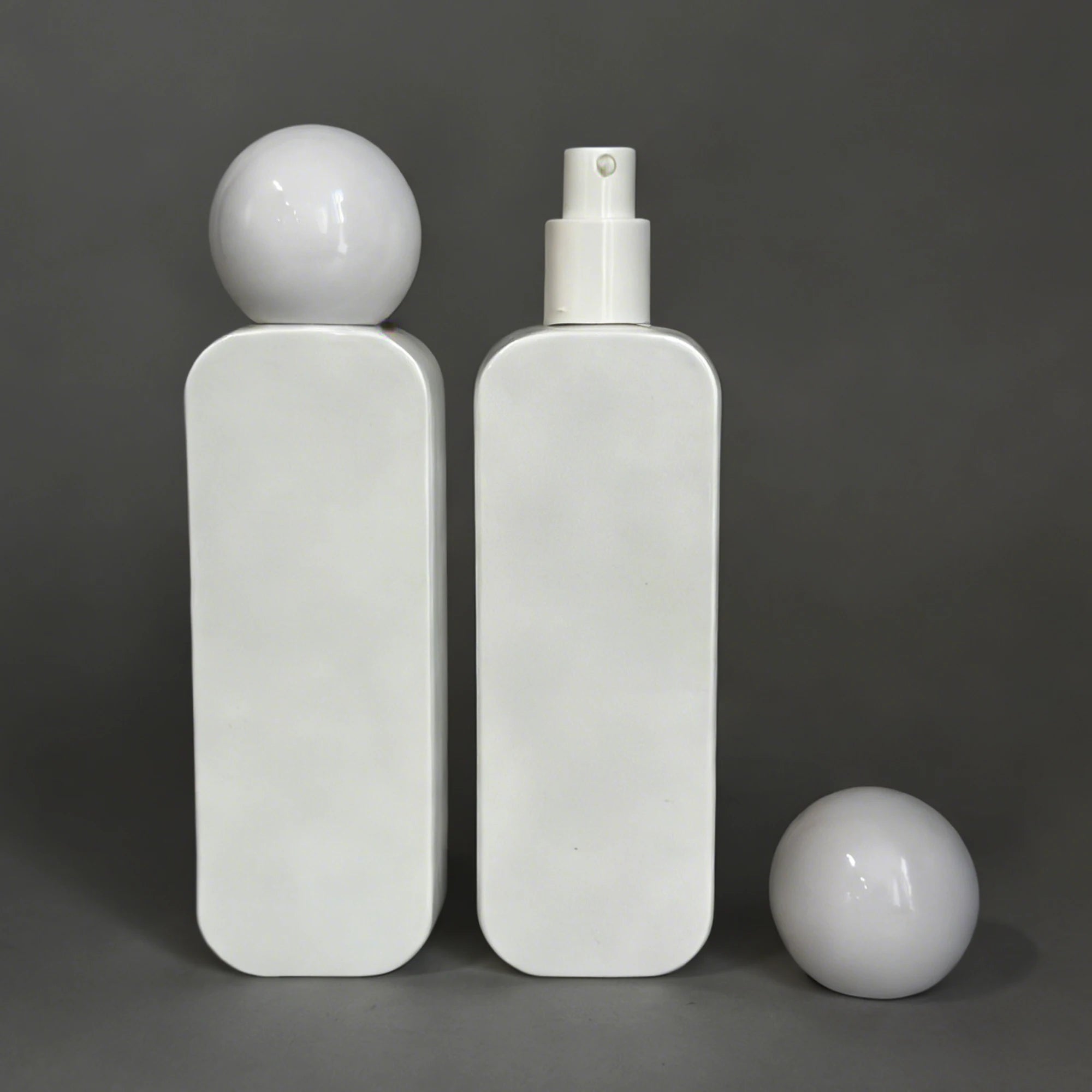 High Quality Refillable White Square Glass Perfume Bottle 100ml Empty Spray Bottle for Lid for Screen Printing Face Cream - 图片 2